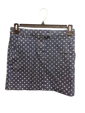 J. Crew Black Label Denim Polka Dot Mini Skirt Size 00